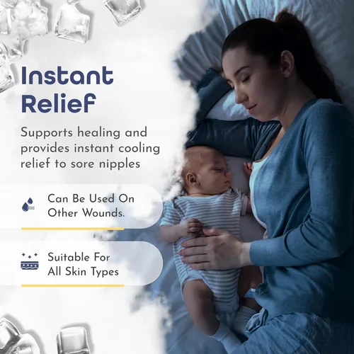 Miniatura 7 de First Days Maternity - Almohadillas de hidrogel para pezones doloridos, alivio instantáneo de enfriamiento, adecuadas para todo