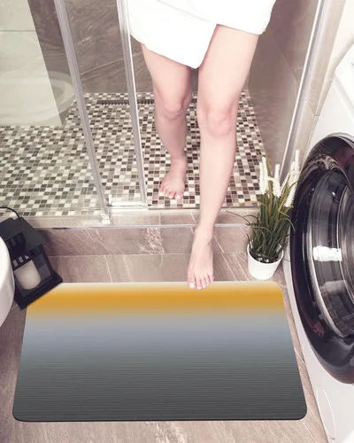 Miniatura 5 de Tapete de baño gris degradado para bañera, antideslizante, de secado rápido y absorbente, tierra de diatomeas, cocina, ducha, fregadero, lavable