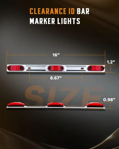 Miniatura 6 de cciyu Barra de luz trasera para remolque de 15" Pulgadas con 9 LED, 3 luces rojas, barra indicadora de señalización de identificación ID, tira LED