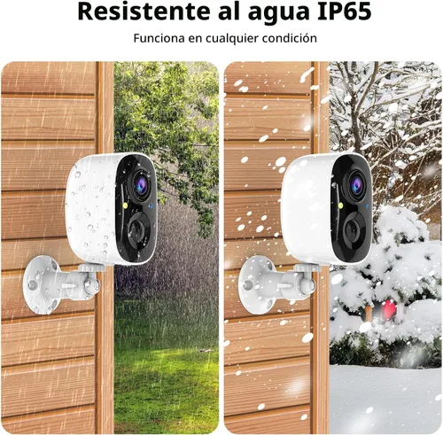 Miniatura 7 de Cámaras de seguridad inalámbricas para exteriores, cámaras inalámbricas WiFi 2K para interiores, cámara externa alimentada por batería