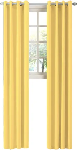 Miniatura 52 de LA PALMA Cortinas opacas con aislamiento térmico y ojales, para sala de estar, dormitorio, paquete de 2 paneles