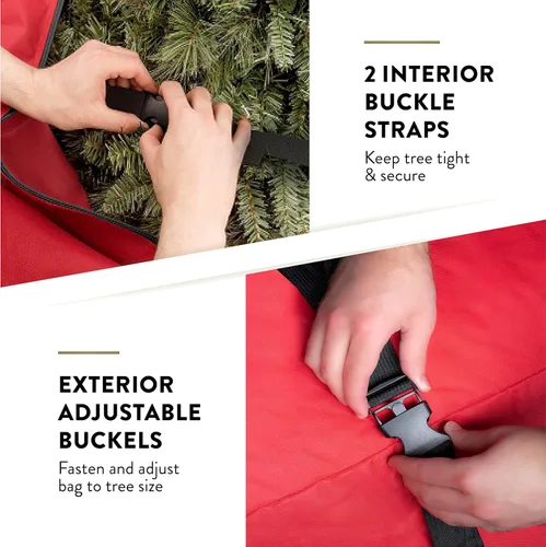Miniatura 4 de Bolsa de almacenamiento rodante y grande para árbol de Navidad que se adapta a hasta 9 pies. Bolsa de tela duradera 600D con asas duraderas y ruedas