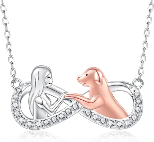 Collar de plata de ley para niñas, con colgante Always in My Heart para el día de la madre, regalo de joyería para mamá amante de los perros