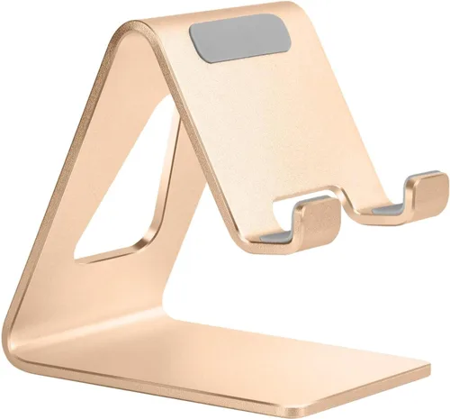 Miniatura 12 de Aoviho Soporte de teléfono celular para escritorio, soporte de teléfono de aluminio para iPhone 17 16 15 Pro Max, Samsung Galaxy, accesorios de Negro