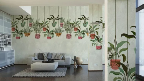 Miniatura 7 de CONCORD WALLCOVERINGS ™ 382661 - Papel tapiz floral para cestas de flores de dormitorio, verde marrón y amarillo, 62.6 pulgadas de ancho x 110