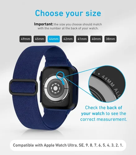 Miniatura 7 de Nylon Apple Watch Bands Unisex - iWatch 1/2/3/4/5/6/7/8/9/SE/Ultra 2 Bands for 38mm/40mm/41mm/42mm/44mm/45mm/49mm with a Case
