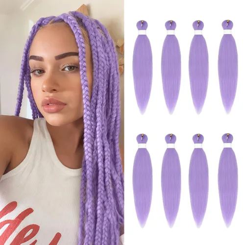 Miniatura 31 de 8 paquetes de extensiones preestiradas - 16 pulgadas de cabello trenzado premium, 55G/paquete, sin picazón, fijación en agua caliente, textura Perm