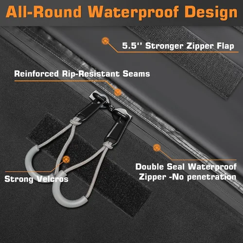 Miniatura 2 de Sailnovo Bolsa de techo suave para techo de automóvil, 15 pies cúbicos, impermeable, se adapta a la mayoría de vehículos con/sin estante, incluye