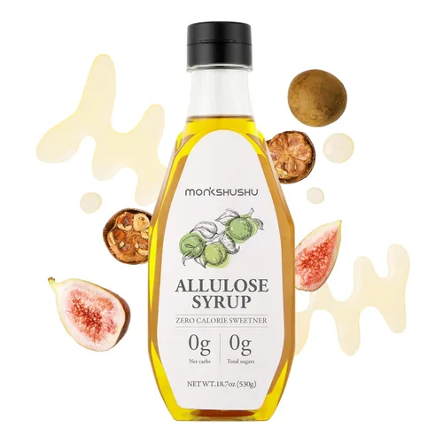 MONKSHUSHU Jarabe de Alulosa 18.7 Fl Oz - Edulcorante Líquido para Cocinar, Hornear y Bebidas - Dieta Keto, Apto para Veganos, Jarabe Fino de Mezcla