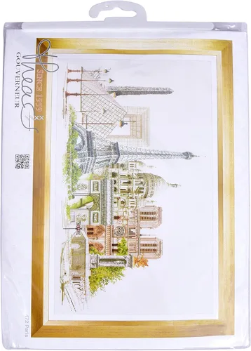 Miniatura 5 de Thea Gouverneur - Kit de Punto de Cruz Contado - París - Aida - 18 Cuentas - Kit de Bordado para Adultos - Hilos de Bordado DMC y Otros Suministros