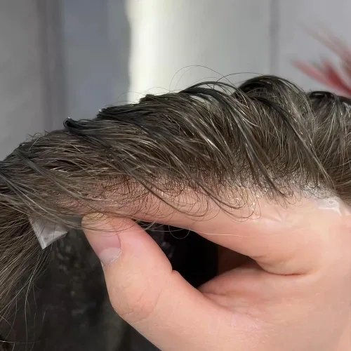 Miniatura 18 de SIMBEAUTY Cabello humano súper natural para hombre, estilo libre de tupé, 10 x 8 pulgadas, sistemas de reemplazo de cabello para hombres