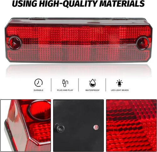 Miniatura 3 de Luz trasera LED para Pioneer 520 700 1000 2014-2025 accesorios, montaje de lámpara trasera de freno rojo Plug and Play, repuesto OEM #