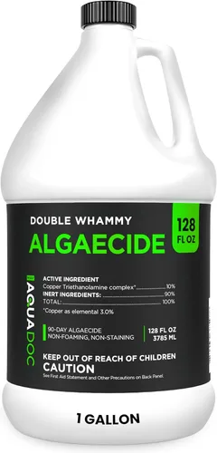 Alguicida de cobre para piscinas – 128 oz – Alguicida de 90 días para piscinas enterradas y sobre el suelo, ayuda a prevenir y eliminar las algas