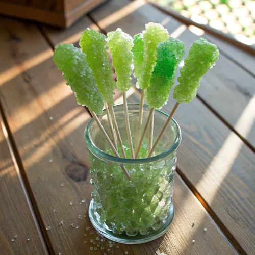 Miniatura 3 de Palitos de roca de caramelo extra grandes: 24 paletas de manzana verde - Palitos de caramelo de roca verde - Envueltos individualmente - Palitos