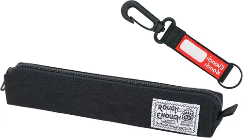 Rough Enough - Estuche delgado pequeño para lápices, para niñas, niños, adultos, escuela, oficina, suministros de papelería con cordura negra de