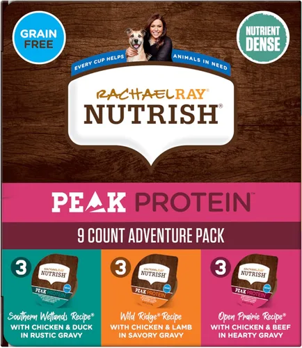Miniatura 3 de Nutrish Peak Protein - Paquete variado de alimentos húmedos para perros, alto en proteínas, sin granos, tazas de 3.5 onzas (paquete de 9), 2