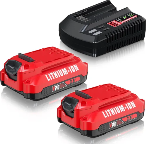 Bonadget 2Pack 3.5Ah Juego de Batería y Cargador para Reemplazo de Batería 20V de Craftsman para Craftsman V20 CMCB202 CMCB2011 CMCB205 Batería de