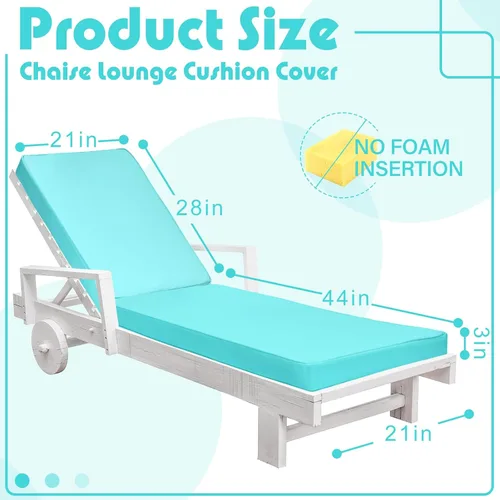 Miniatura 2 de Ganeen Funda de cojín impermeable para silla de salón para exteriores, funda de repuesto para silla de descanso con lazos de cremallera para patio