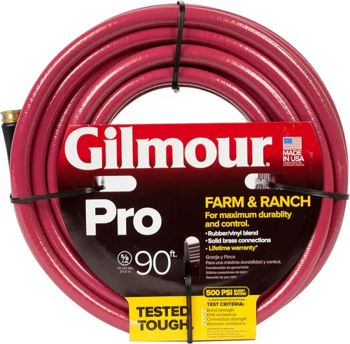 Bosch Garden & Watering 29058090 29 Series manguera de granja, fuerza industrial, 6 ply, exterior rojo, 5/8 pulgadas x 90 pies