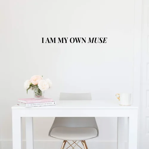 Calcomanía de vinilo para pared, con texto en inglés "I Am My Own Muse", 2.5 x 30 pulgadas, bonita calcomanía motivacional con cita de Good Vibes