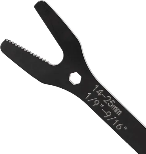 Miniatura 3 de Larcele Llave inglesa ajustable de doble extremo de 0.236-0.984 in, herramienta multifuncional para montar al aire libre o mantenimiento del Negro