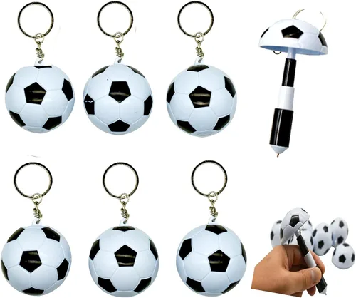 6 bolígrafos de fútbol novedosos bolígrafos de fútbol, bolígrafos temáticos deportivos, bolígrafo de gel retráctil para tinta azul, equipo de