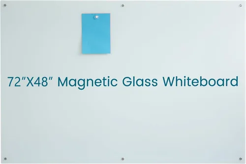 Miniatura 8 de Pizarra blanca magnética de cristal de borrado en seco, sin marco, para escuela, enseñanza, oficina, reuniones, 36 x 48 pulgadas 36*48 blanco
