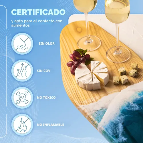 Miniatura 5 de CRAFT RESIN Kit de resina epoxi de 1 galón, resina epoxi transparente con bombas - Segura para alimentos y resistente a los rayos UV para arte DIY