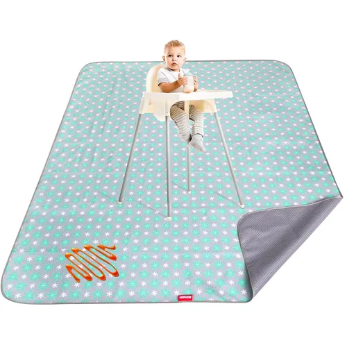 Miniatura 11 de Tapete antisalpicaduras para debajo de la silla alta, antideslizante, impermeable, tapetes de piso para la hora de comer, lavables, portátiles, Gris