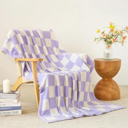 Miniatura 13 de Manta a Cuadros, Mantas Suaves y Acogedoras para Sofá Cama, Manta de Picnic de Viaje a Cuadros Esponjosa Ligera y Cómoda, Regalos para Sofá Silla