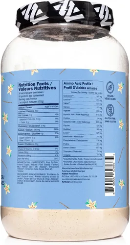 Miniatura 9 de NAKED Shake - Polvo de Proteína de Vainilla - Batido de Proteína a Base de Plantas con Aceite MCT, Sin Gluten, Sin Soja, Sin OGM ni Edulcorantes