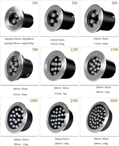 Miniatura 2 de 2 focos RGB para exteriores, luces LED de fuente, foco de tierra LED con control remoto IP68, impermeable, enterrado, lámpara de jardín enterrada