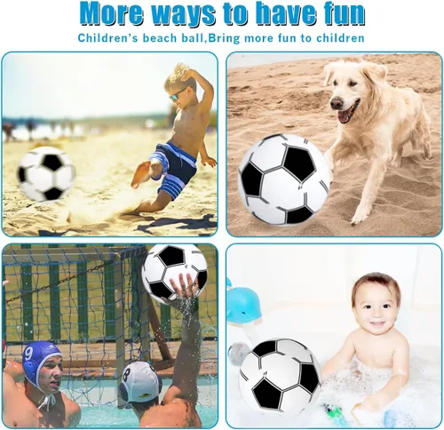 Miniatura 6 de Pelotas de playa de fútbol para niños: paquete de 12 pelotas inflables de playa a granel para piscina hawaiana tropical – 16 pulgadas temática