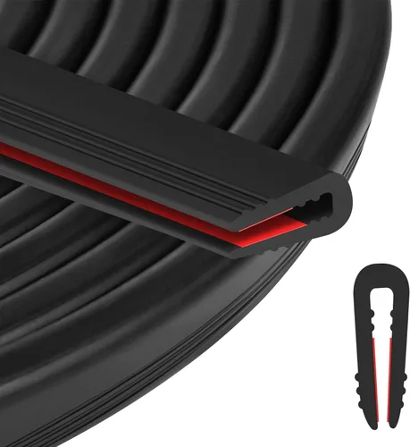 Miniatura 9 de ToLanbbt Canal en U de borde de goma, protector de borde de chapa autoadhesiva de 1/2 pulgada, tira de sellado EPDM para puertas de automóvil