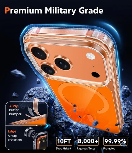 Miniatura 91 de FNTCASE Funda para iPhone 13 Pro-Max: Fundas magnéticas transparentes compatibles con Magsafe Slim anti amarillamiento protección contra caídas