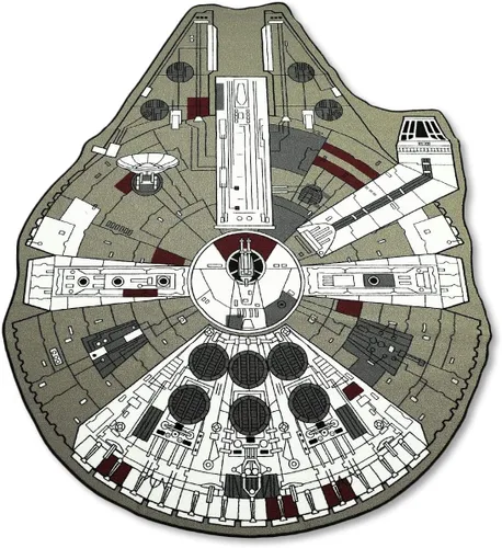 Alfombra pequeña de Star Wars con diseño del Halcón Milenario de Han Solo | 39 x 52 pulgadas Halcón Milenario Negro