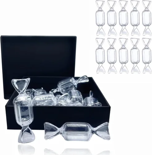 Mini organizador de joyas, 10 piezas de caja de joyería en forma de caramelo, organizador de anillos con tapa, contenedor de plástico para dulces,