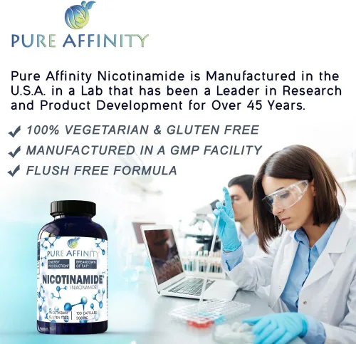 Miniatura 7 de Nicotinamida B3 500 mg Niacina eficaz sin enjuagues. Potenciador de energía, regenerador celular, que apoya el deterioro cognitivo