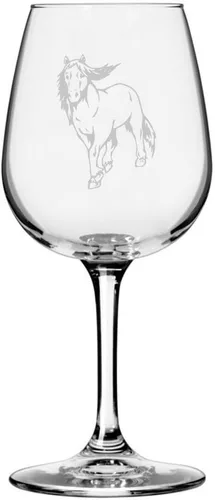 Miniatura 62 de Morgan Body Horse - Copa de vino grabada multiusos (12.75 onzas)