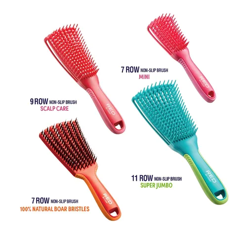 Miniatura 7 de Red by Kiss Glide & Define Cepillo desenredante antideslizante para el cuidado natural del cuero cabelludo (tamaño de viaje) cerdas resistentes al