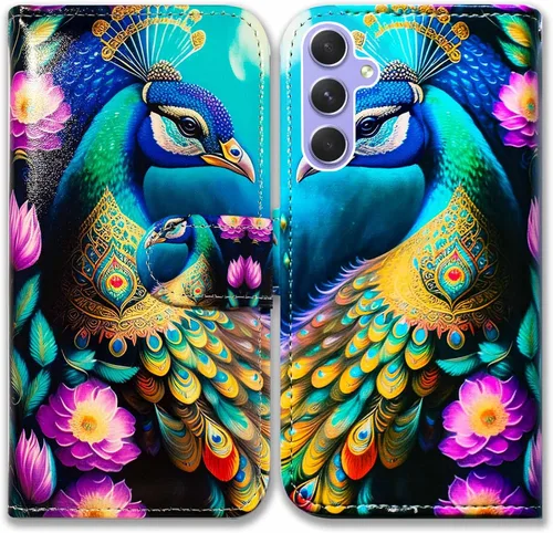 Miniatura 14 de Bcov Funda para Galaxy A54, diseño de pájaro negro y verde con tapa para teléfono con ranura para tarjeta y soporte para Samsung Galaxy A54 5G