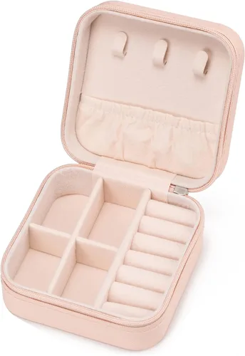 Mini estuche de viaje para joyas, pequeño organizador de joyas, organizador de joyas de viaje, soporte portátil de almacenamiento de joyas para