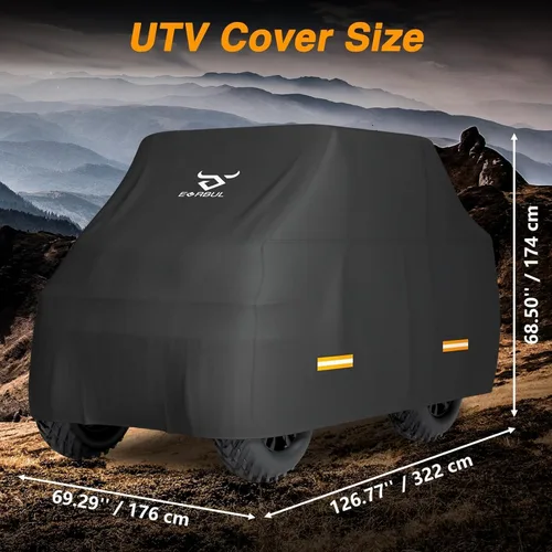 Miniatura 2 de EVRBUL Cubierta UTV de 126 pulgadas de largo x 69 pulgadas de ancho x 68 pulgadas de alto, impermeable, resistente, 420D, para exteriores