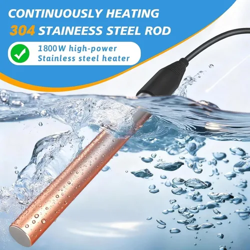 Miniatura 2 de Calentador de agua eléctrico de inmersión de 120 V 1800 W, calentador de agua sumergible con termostato y GFCI adecuado para fregaderos, bañeras