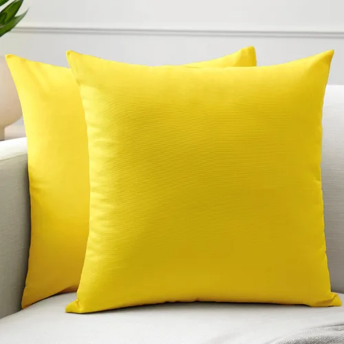 Miniatura 102 de Encasa XO Juego de 2 fundas de almohada de 12 x 12 pulgadas, color beige, sin rellenos, fundas de almohada de algodón para sala de estar, cama