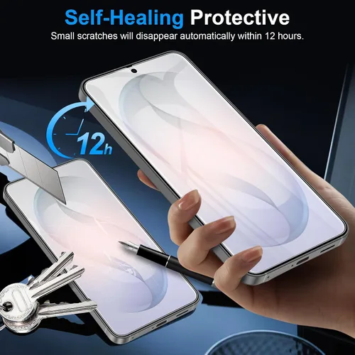 Miniatura 4 de LYWHL Paquete de 5 protectores de pantalla para Samsung Galaxy S26 Plus [como el desbloqueo original de huellas dactilares], película protectora