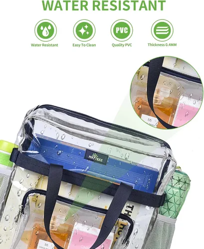 Miniatura 74 de MAY TREE Bolsa transparente para eventos en estadios de 12 x 6 x 12 pulgadas, bolsa de almuerzo transparente con correas reforzadas para trabajo