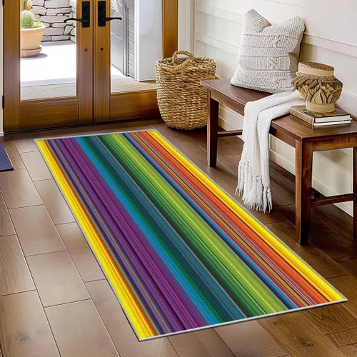 Miniatura 11 de Black and White Striped Runner Rug 2x4 Small - Hallway Runner Rug Stripe Pattern, Non Slip, Washable, Black and White Striped Home Decor Carpet for