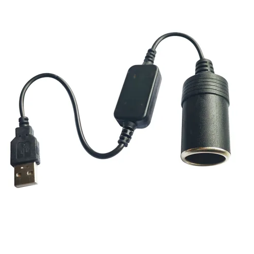 Miniatura 5 de Adaptador de enchufe USB, macho A a enchufe de encendedor de cigarrillos de coche hembra 12V, cable convertidor de potencia, adaptador de encendedor
