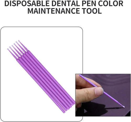 Miniatura 3 de Pinceles de retoque para reparación de astillas de pintura automotriz, aplicadores micro desechables (S: 1.5 mm, púrpura) - 100 piezas
